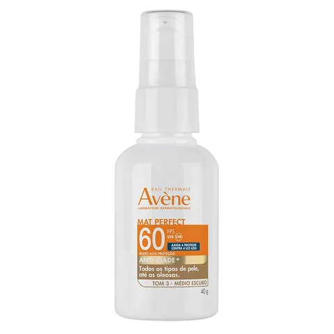 Protetor Solar Facial Avène Mat Perfect Anti-Idade FPS60 - Cor Médio Escuro — Avène