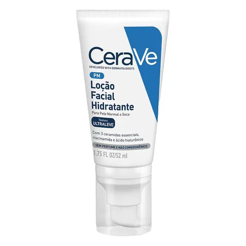 Loção Facial Hidratante PM com Ceramidas e Ácido Hialurônico CeraVe 52ml — CeraVe